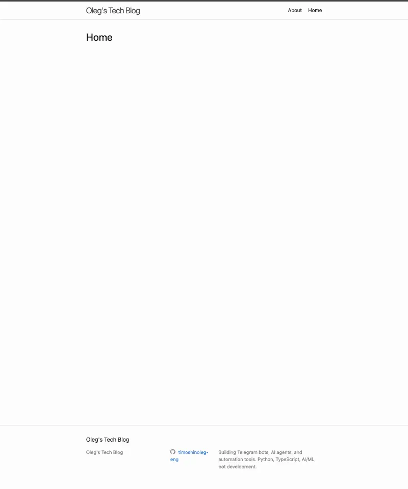 Oleg's Tech Blog 首页截图