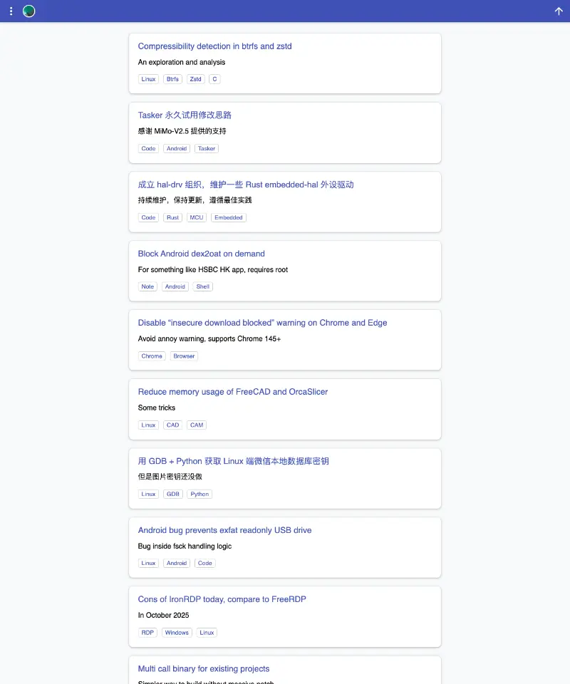 kkocdko 的博客 首页截图