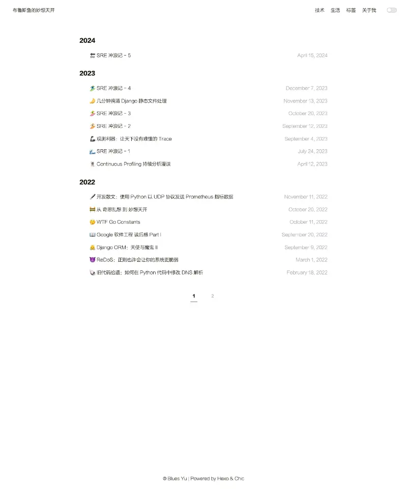 布鲁斯鱼的奇思乱想 首页截图