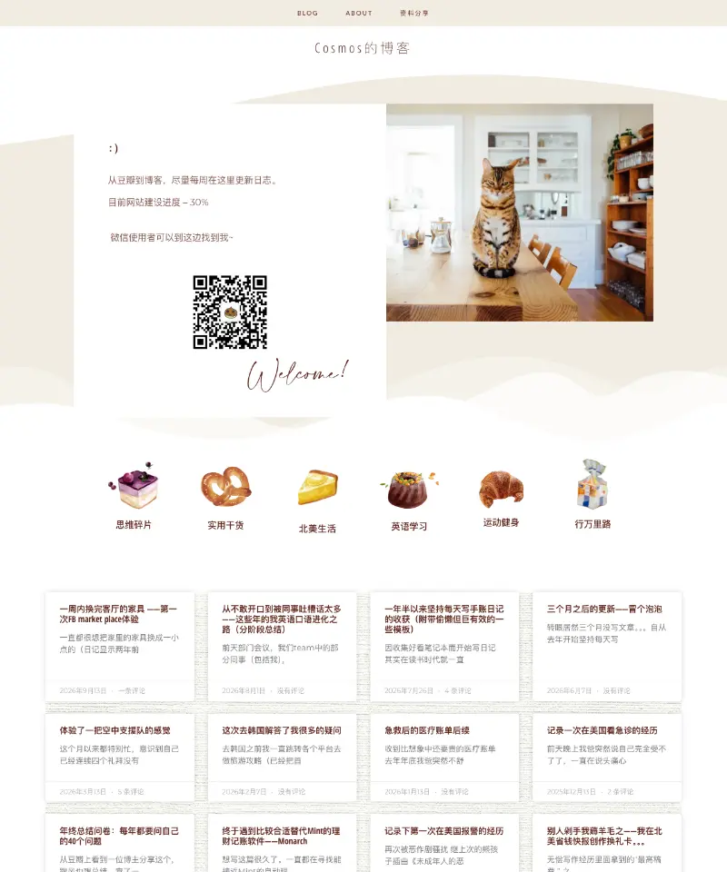 Cosmos的博客 首页截图