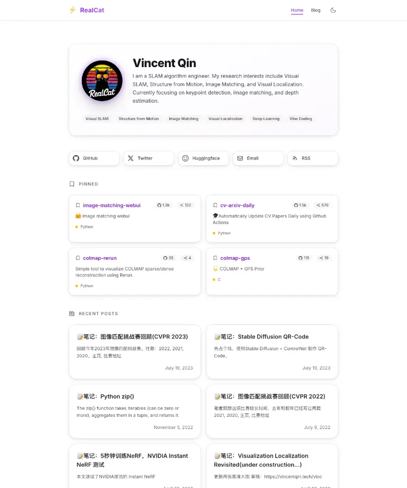 Realcat 首页截图