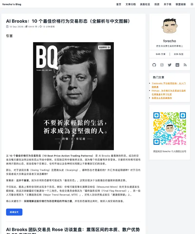 forecho 的独立博客 首页截图
