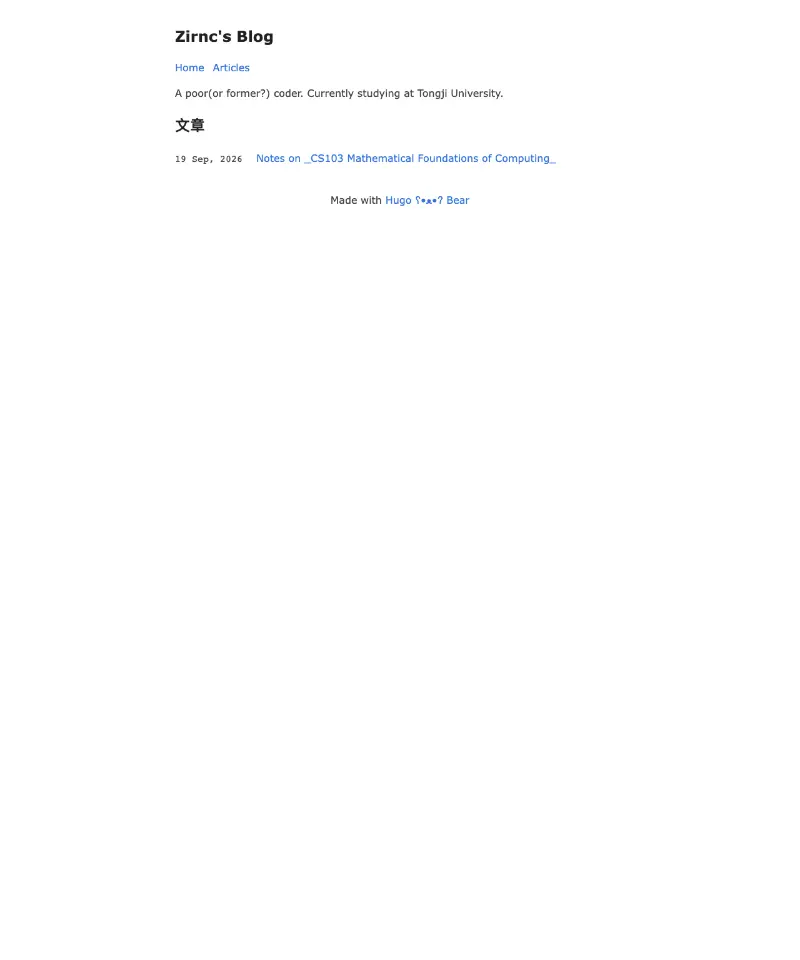 ChungZH 的小窝 首页截图